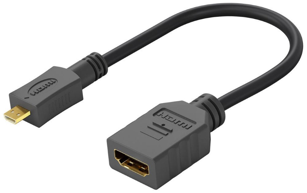 PremiumCord Flexi adaptér HDMI Typ A samice - micro HDMI Typ D samec pro ohebné zapojení kphdma-35