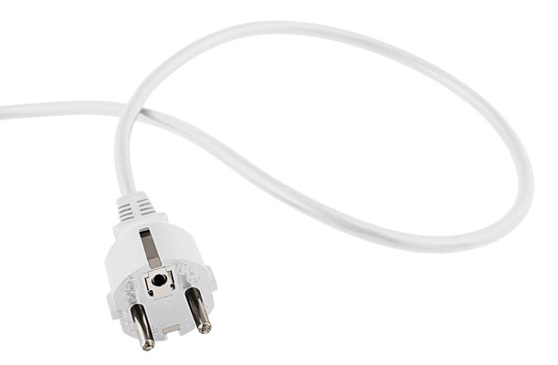 PremiumCord Flexo kabel síťový třížilový 230V s rovnou vidlicí 2m bílá kpsft2w