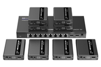 PremiumCord HDMI 1-8 splitter+extender po CAT6/6a/7, UHD 4K@30Hz až na 70m khsplit8j