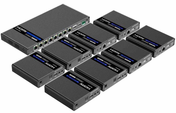 PremiumCord HDMI 1-8 splitter+extender po CAT6/6a/7, UHD 4K@60Hz až na 70m khsplit8k