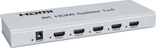 PremiumCord HDMI 2.1 splitter 1-4 porty, 8K@60Hz, 4K@120Hz, 1080p, HDR khsplit4p