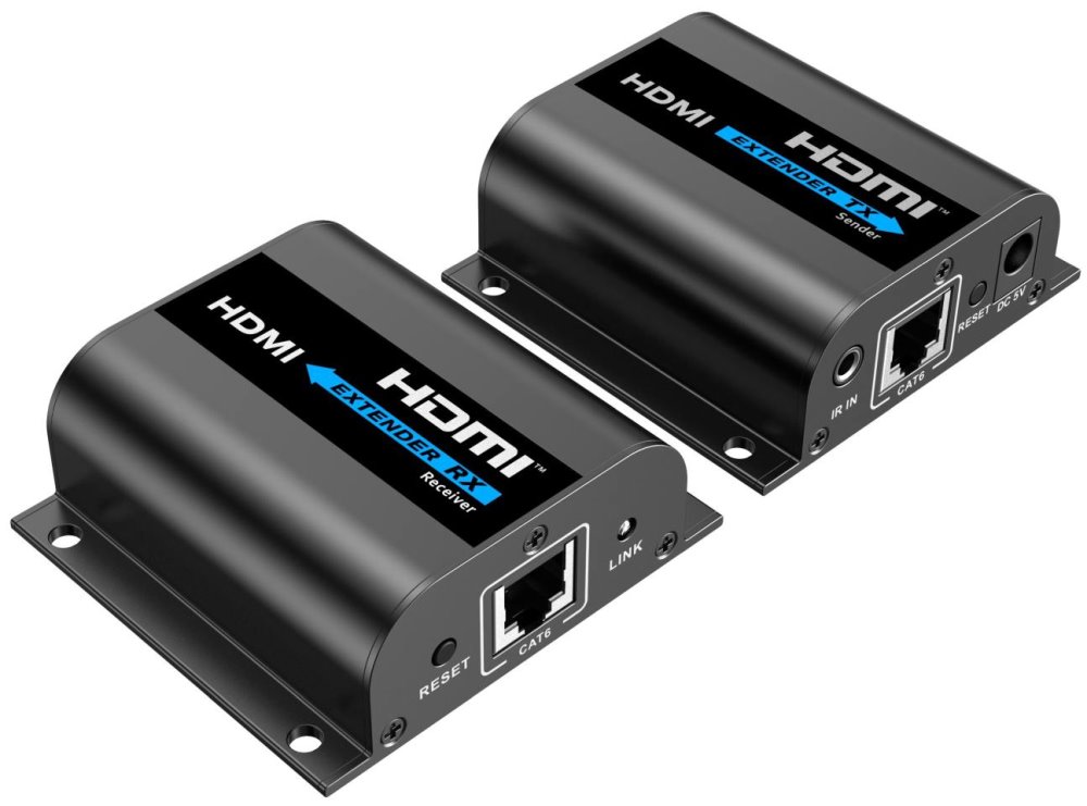 PremiumCord HDMI extender na 60m přes jeden kabel Cat6/6a/7, s lokálním výstupem khext60-2