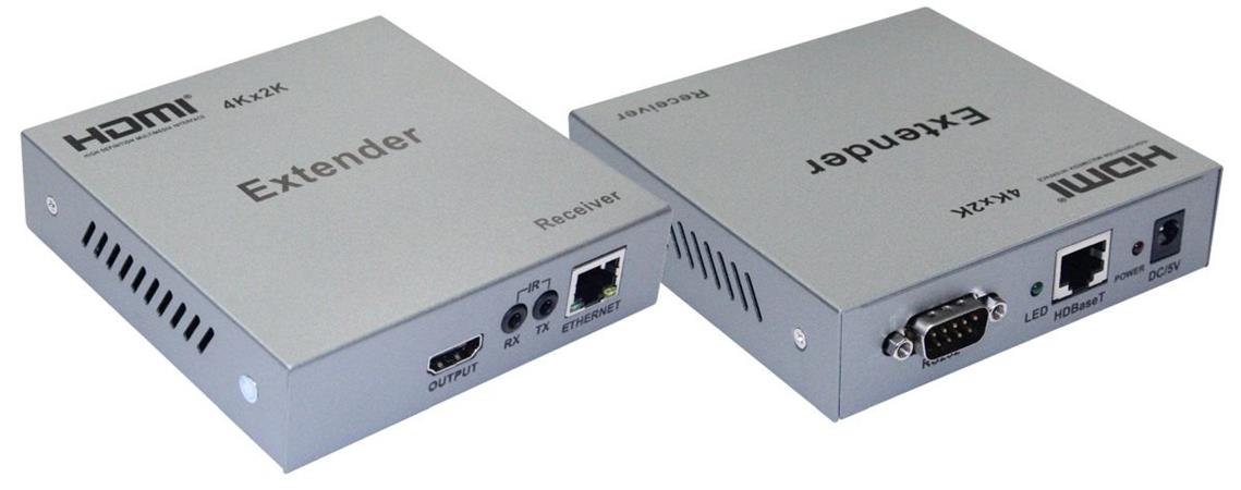 PremiumCord HDMI HDBaseT 4K extender na 100m, over IP, jeden vysílač na více přijímačů khext100-1