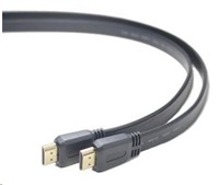 PremiumCord HDMI High Speed + Ethernet plochý kabel, zlacené konektory, 1m
