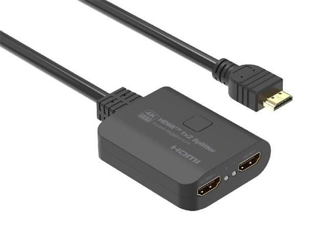 PremiumCord HDMI splitter 1-2 porty kovový s napájením, 4K, FULL HD, 3D khsplit2b