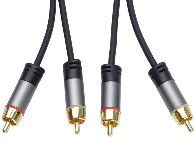PremiumCord HQ stínený kabel 2x CINCH-2x CINCH M/M 1,5m kjqccmm015