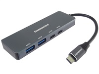 PREMIUMCORD Hub USB-C na 2x USB 3.2 Typ-C +2x USB 3.2, 5G SuperSpeed, Aluminum ku31hub11