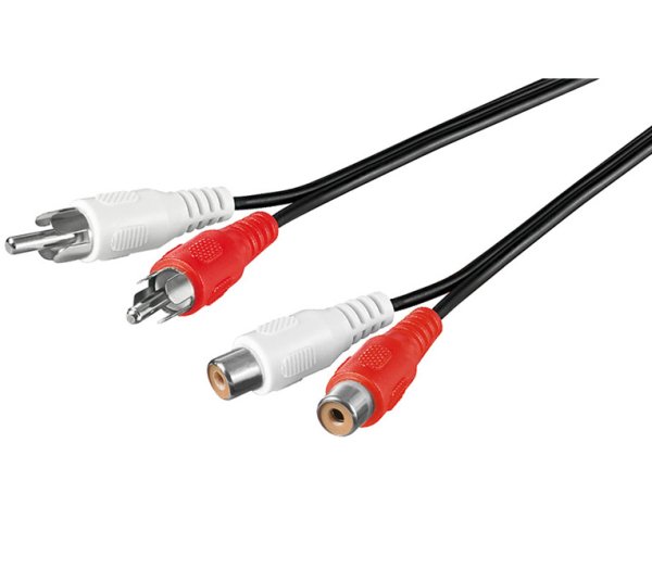 PremiumCord Kabel 2x Cinch-2x Cinch, M/F 15m kjackcmf2-15