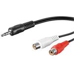 PremiumCord Kabel Jack 3.5mm-2xCINCH M/F 1,5m