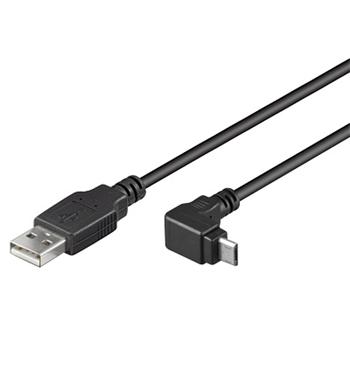 PremiumCord Kabel microi USB 2.0, A-B, 90°, 3m ku2m3f-90
