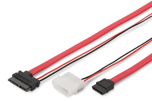 PremiumCord kabel SATA datový + napájecí 0.5m slim line kfsa-12