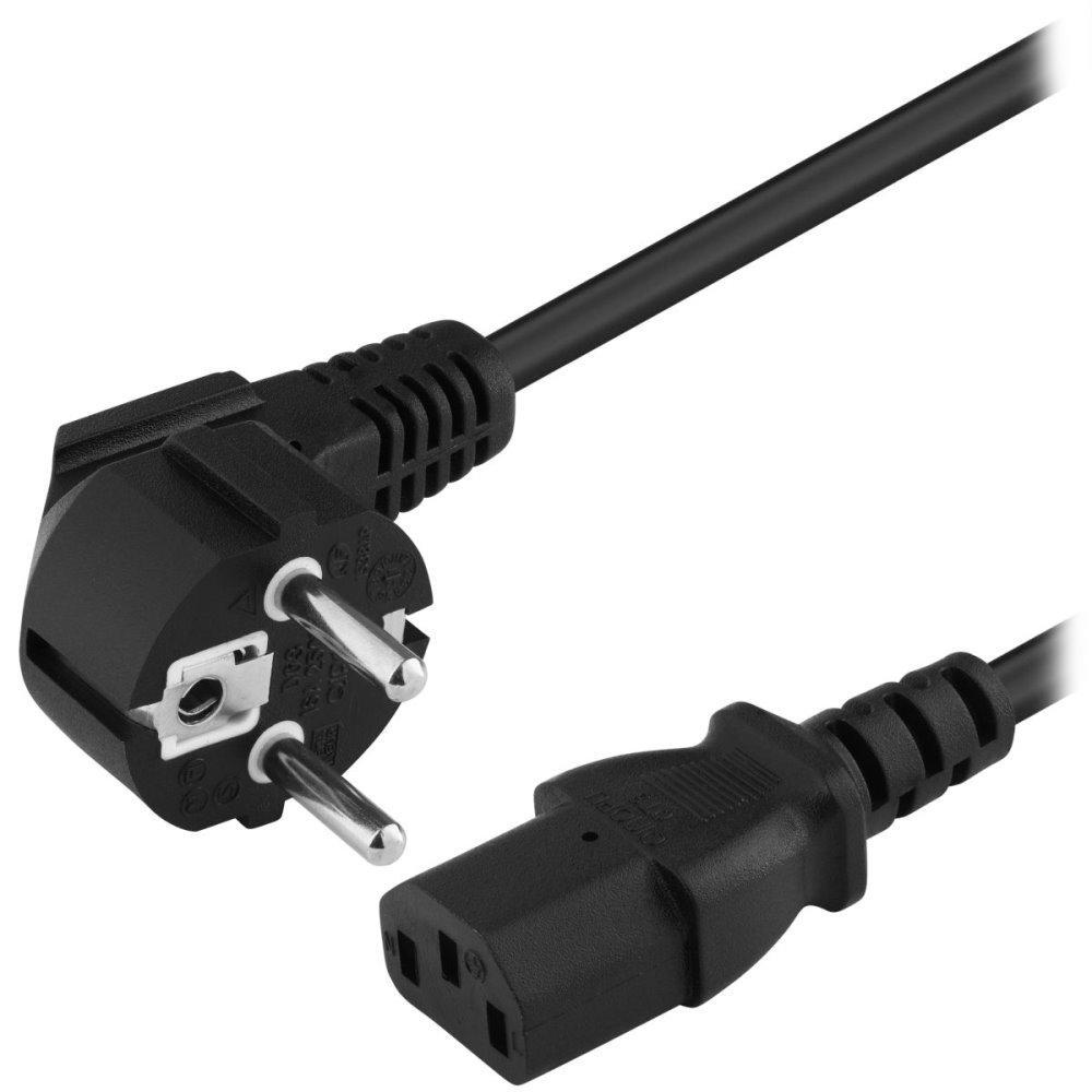 PremiumCord Kabel síťový 230V k počítači 0.5m