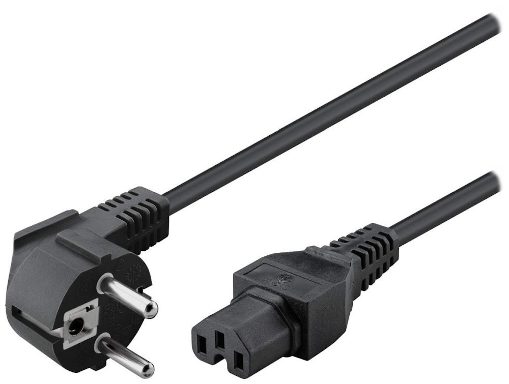 PremiumCord Kabel síťový 230V k počítači 2m IEC 320 C15 konektor s drážkou kpsps2