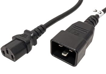 PremiumCord Kabel sítový propojovací 230V 10A 1m, konektory IEC 320 C13 - IEC 320 C20 kpsb1
