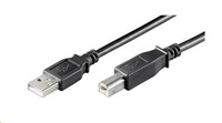 PremiumCord Kabel USB 2.0, A-B, 3m, černý