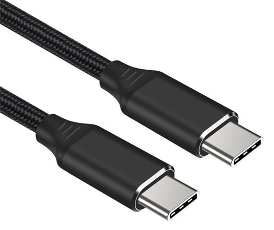 PremiumCord Kabel USB-C M/M, 240W 480Mbps černý bavlněný oplet, 2m ku31cv2