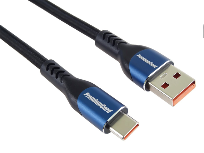 PremiumCord Kábel USB-C/M - USB 2.0 A/M, rýchle nabíjanie prúdom 5A, 2m ku31cy2