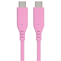 PREMIUMCORD Kabel USB-C na USB-C, 60W, 480Mbps, silikonový, růžový, 1,5m