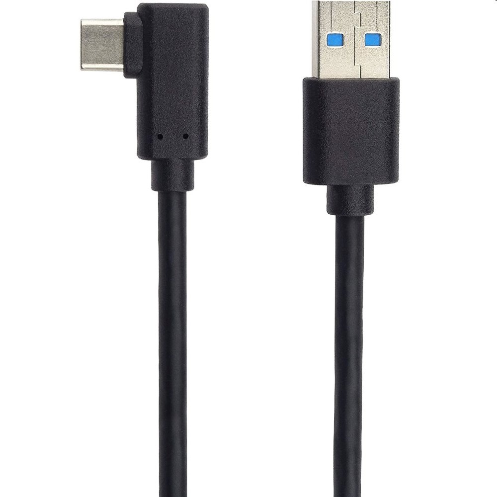 PremiumCord Kabel USB typ C/M zahnutý konektor 90° - USB 3.0 A/M, 3m ku31cz3bk