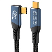 PREMIUMCORD Kabel USB4™ Version2.0 80Gbps 16K@60Hz 240W Thunderbolt 3 a 4 kabel zahnutý 1m ku4cb10