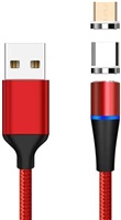 PremiumCord Magnetický micro USB a USB-C nabíjecí a datový kabel 1m, červený ku2m1fgr
