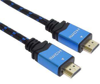 PremiumCord opletený kabel Ultra HDTV 2m, Ultra HDTV 4K@60Hz kabel HDMI 2.0b kovové+zlacené konekto KPHDM2M2