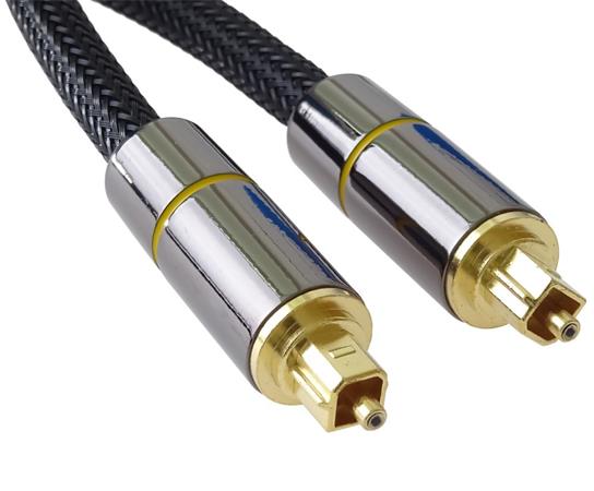 PremiumCord Optický audio kabel Toslink, OD:7mm, Gold-metal design + Nylon 0,5m kjtos7-05