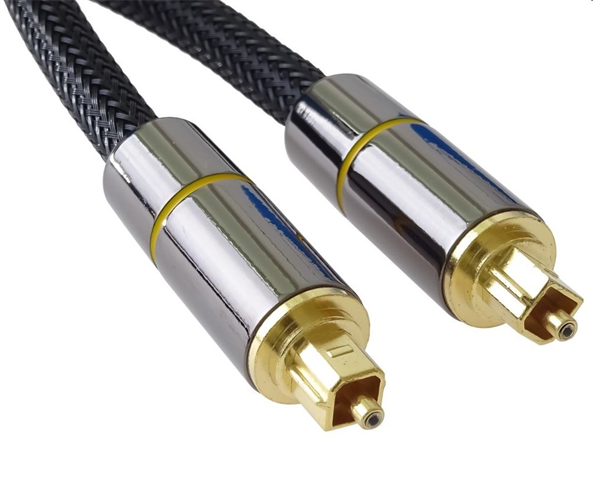 PremiumCord Optický audio kabel Toslink, OD:7mm, Gold-metal design + Nylon 1m kjtos7-1