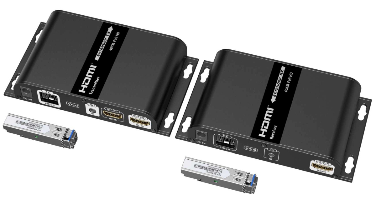 PremiumCord Optický HDMI extender FULL HD 1080p až na 40km khext400-1