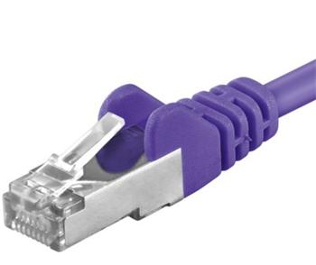 Premiumcord Patch kabel CAT6a S-FTP, RJ45-RJ45, AWG 26/7 0,25m fialov