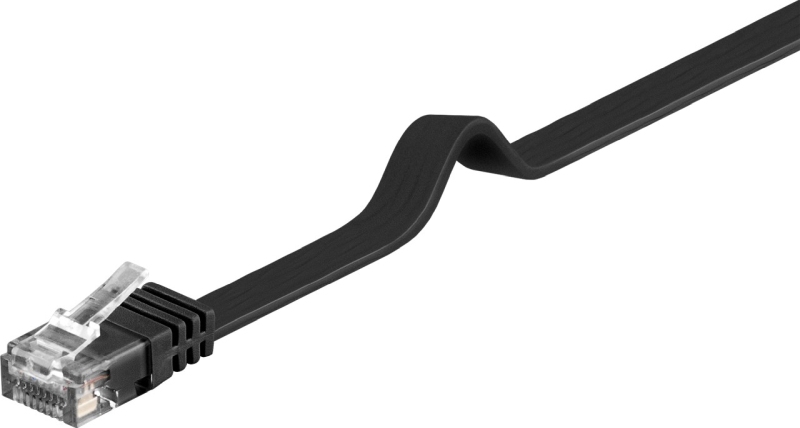 PremiumCord Plochý patch kabel UTP RJ45-RJ45 CAT6 7m černá sp6uflat070C