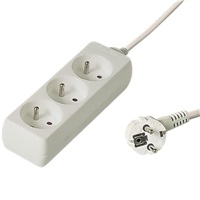 PREMIUMCORD Predlžovací kábel 230V 10m, 3 zásuvky, biely pp3-10