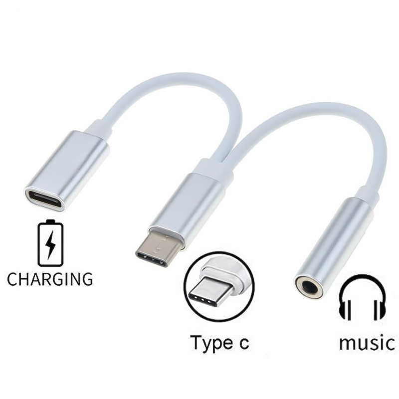 PremiumCord Převodník USB-C na audio konektor jack 3,5mm female + USB typ C konektor pro nabíjení ku31zvuk02