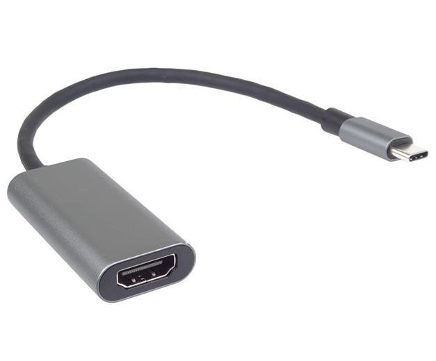 PremiumCord Převodník USB-C na HDMI, rozlišení 4K a FULL HD 1080p, kovové pouzdro ku31hdmi16