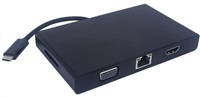 PREMIUMCORD Převodník USB3.1 na RJ45, HDMI, VGA, USB3.0, SD,audio ,PD charge ku31dock01