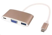 PREMIUMCORD Převodník USB3.1 na VGA + USB3.0 + PD ku31vga02