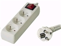 PremiumCord prodlužovací přívod 230V, 10m, 3 zásuvky, vypínač pp3k-10