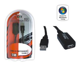 PremiumCord - Prodlužovací šňůra USB - USB (M) do USB (F) - USB 2.0 - 5 m - aktivní - černá KU2REP5