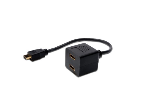 PremiumCord rozdvojka HDMI M - 2x F konektory/ 30cm/ černá kphdma-6