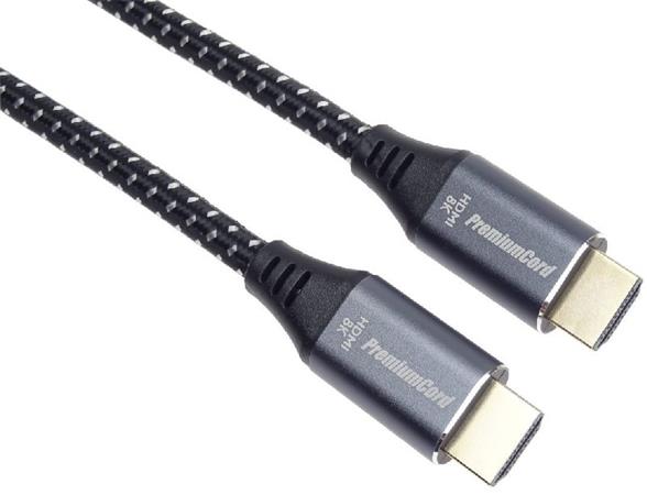 PremiumCord ULTRA HDMI 2.1 High Speed + Ethernet kabel 8K@60Hz,zlacené 1,5m kphdm21s015