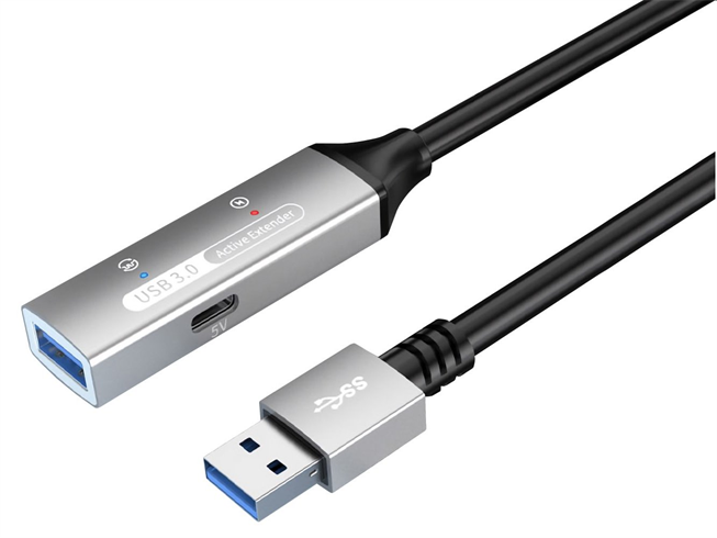 PremiumCord USB 3.2 repeater a predlžovací kábel Male-Female, 5Gbps Aluminium 10m ku3rep10al