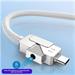 PremiumCord USB-C kabel s tlačítkem pro odpojení USB-C jednou rukou, rychlé nabíjení 6A, bavlněný oplet 2m ku31co2