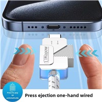 PremiumCord USB-C kabel s tlačítkem pro odpojení USB-C jednou rukou, rychlé nabíjení 6A, bavlněný oplet 2m ku31co2