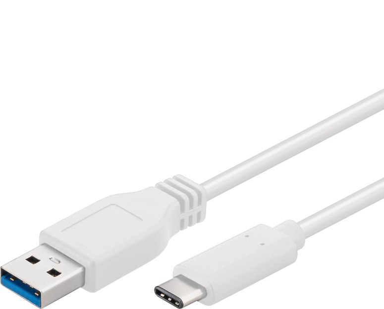 PremiumCord USB-C/male - USB 3.0 A/Male, bílý, 0,5m ku31ca05w