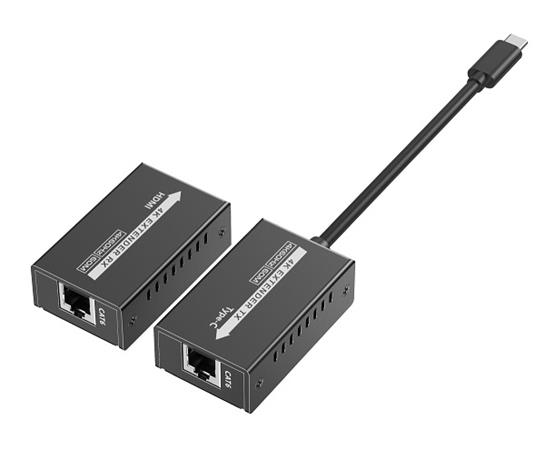 PremiumCord USB-C na HDMI extender přes patch kabel Cat5e/6/6a 4K@60Hz na 60m khext60-11