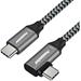 PremiumCord USB-C zahnutý kabel ( USB 3.2 GEN 2x2, 5A, 100W, 20Gbit/s ) 1m hliníkové krytky konektorů, bavlněný ku31cu1