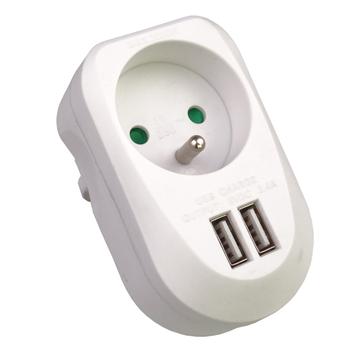 PremiumCord USB nabíjecí adaptér 230v 2x USB, USB nabíjecí adaptér 230V 2xUSB 5V maximální proud 3, PPD03