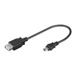 PremiumCord USB redukce kabel USB A/female - Mini 5pin USB/male 20cm OTG