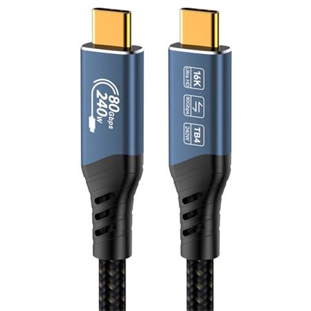 PremiumCord USB4™ Version2.0 80Gbps 16K@60Hz 240W Thunderbolt 3 a 4 kabel 0,8m ku4ca08