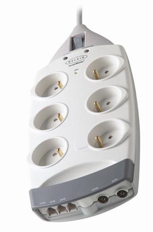 Prepäťová ochrana Belkin SurgeMaster, biela, 6 zásuviek, ochrana TV(IEC) a Tel(RJ11), 2m kábel F9S623ep2M